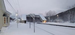 冬の蘭島駅(北海道小樽市)