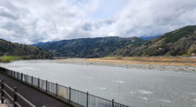 身延町からの富士川(山梨県南巨摩郡身延町)