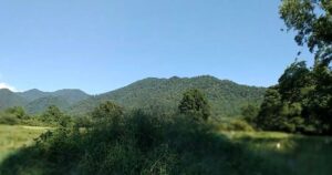 躑躅ヶ崎館の北東にある、要害山（山梨県甲府市）