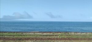 森駅からの噴火湾(内浦湾)の眺め(北海道茅部郡森町)