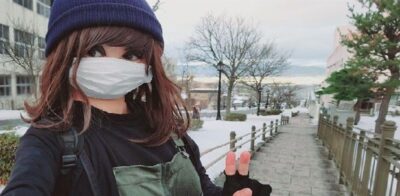 八幡坂にて（北海道函館市）