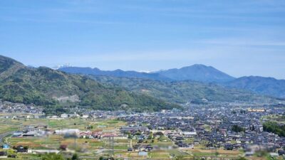 休憩用画像・冠着山のふもと・姨捨駅からの景色です!(長野県)