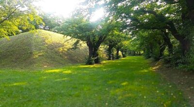 五稜郭における、ほぼ「星形」の先端部分より(北海道函館市)