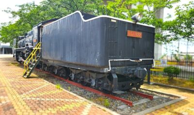 D51形蒸気機関車の後ろ部分(石川県白山市)