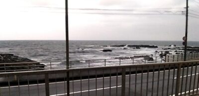 千畳敷駅からの、海の景色（青森県・深浦町）