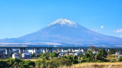 富士岡駅からの富士山(静岡県御殿場市)(鉄道唱歌:御殿場関連)