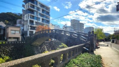 長崎に存在する石造りの橋の技術は、オランダ坂にも使われた(長崎県長崎市)