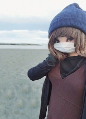 筆者、伊東の海辺より（静岡県伊東市）