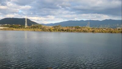 唐津線の景色、松浦川(佐賀県)