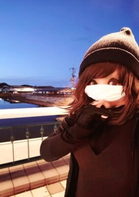 筆者、街の真ん中・柳井川の景色より（山口県柳井市）