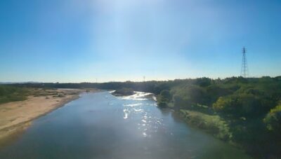 愛知環状鉄道・矢作川の景色（愛知県）