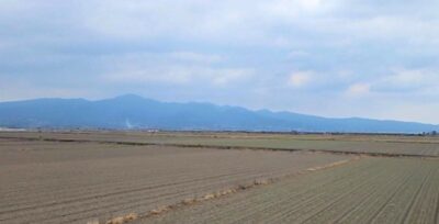 島原鉄道からの、諫早の広大な干拓地の景色（長崎県諫早市）