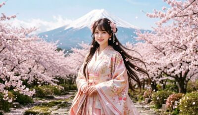 日本の恋愛の歴史の中でも、特に多くの男性からモテたコノハナサクヤヒメ（画像はあくまでAIによるイメージです）
