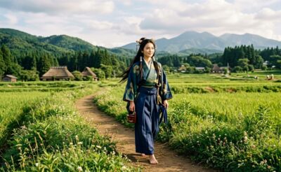 伊豆の大地で暮らす、若かりし頃の北条政子のイメージ（画像はあくまでAIによるイメージです）