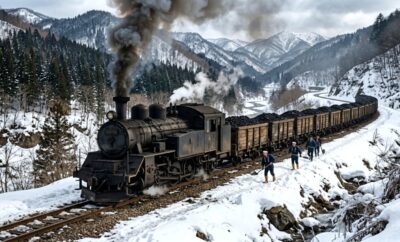 明治時代の石炭を積んで運ぶ蒸気機関車【鉄道唱歌・岩見沢関連】