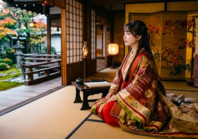 紫式部とライバル同士であり、激情的な恋愛生活を送った和泉式部（画像はあくまでAIによるイメージです）