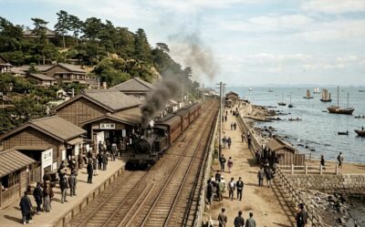 明治時代の品川駅のイメージ（画像はあくまでAIによるイメージです）