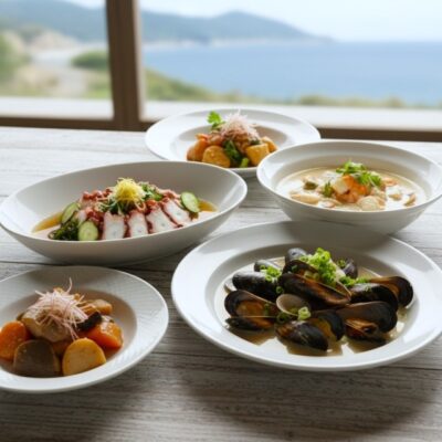 唐津の海鮮料理のイメージ（画像はあくまで AIによるイメージです）