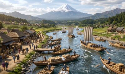 江戸時代の富士川水運のイメージ