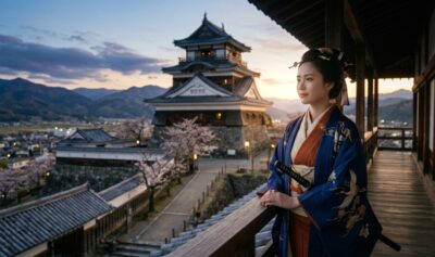 群馬県・沼田のシンボル、小松姫のイメージ(画像はあくまでAIによるイメージです)