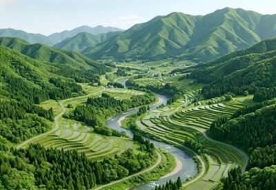新潟・魚沼地方のイメージ図(画像はAIによるイメージです)(上越線:浦佐→魚沼の旅)