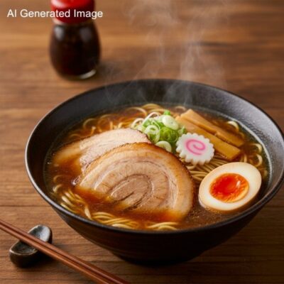 旭川ラーメン(画像はAIによるイメージです)【鉄道唱歌の旅】