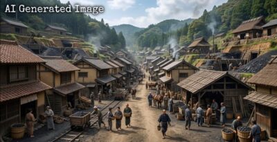明治時代の唐津炭田（画像はAIによるイメージです）