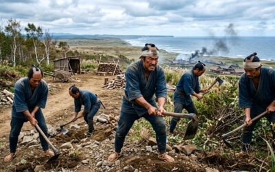 明治時代の釧路の大地を耕す、鳥取出身の(移住してきた)武士たち(画像はあくまでAIによるイメージです)