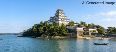 江戸時代の唐津城（画像はAIによるイメージです）（筑肥線関連）