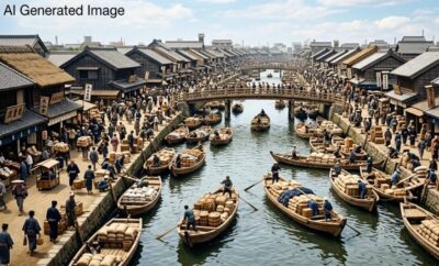 江戸時代の大阪(大坂)(画像はAIによるイメージです)