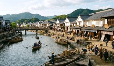 江戸時代の柳井川(画像はAIによるイメージです)