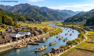 江戸時代の高梁川の水運(画像はAIによるイメージです)