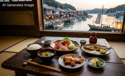 紀伊半島のおいしい海鮮料理(画像はAIによるイメージです)