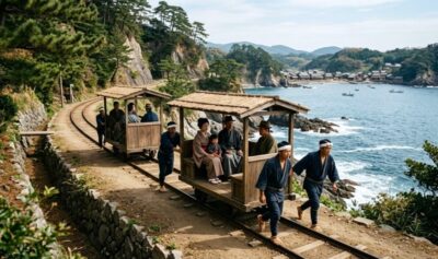 明治時代の豆相人車鉄道(画像はあくまでAIによるイメージです)【早川駅関連】