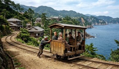明治時代の豆相人車鉄道(画像はあくまでAIによるイメージです)【早川駅関連】