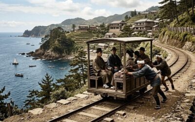 明治時代の豆相人車鉄道(画像はあくまでAIによるイメージです)【早川駅関連】