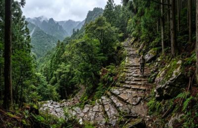 紀伊半島の旅の歴史：険しい熊野古道（画像 AIによるイメージです）