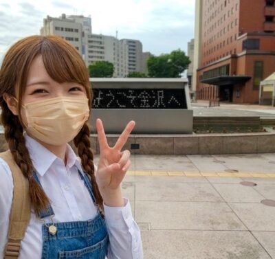 筆者、金沢駅前より（2019年頃）（石川県金沢市）（鉄道唱歌の旅）