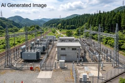変電所のイメージ。（画像はAIによるイメージです）