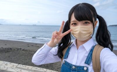 筆者、館山・北条海岸より（2018年頃）（千葉県館山市）