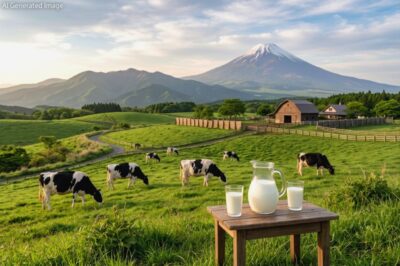 丹那牛乳で知られる、函南町の丹那盆地（画像はAIによるイメージです）