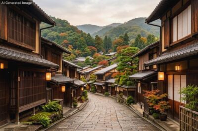京都・東山の景色(画像はAIによるイメージです)(鉄道唱歌の旅:京都の観光・名所)