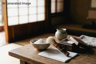 京都の名物「おしろい」(画像はAIによるイメージです)(鉄道唱歌の旅:京都の観光・名所)