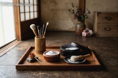 京都の名物「おしろい」(画像はAIによるイメージです)(鉄道唱歌の旅:京都の観光・名所)