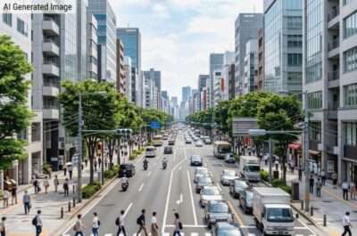 名古屋の街のイメージ(画像はあくまでAIによるイメージです。実際の景色ではありません)