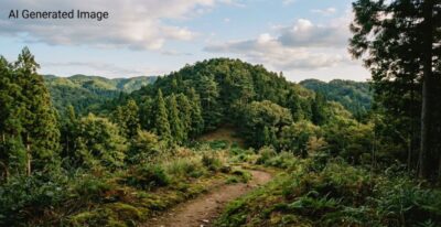 奈良時代の佐保山のイメージ（画像はAIによるイメージです）