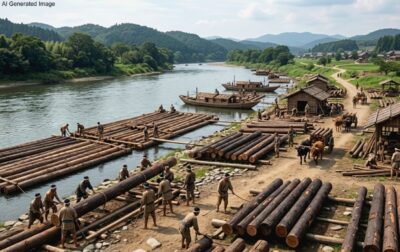 奈良時代の木津川（画像はAIによるイメージです）（聖武天皇・佐保山関連）