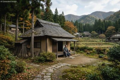 江戸時代の、山科の大石良雄の隠れ家(画像はAIによるイメージです)