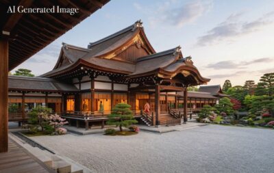 平安時代の清涼殿（画像はAIによるイメージです）（鉄道唱歌の旅：京都の観光・名所）
