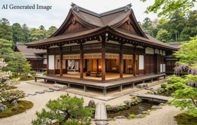 平安時代の清涼殿（画像はAIによるイメージです）（鉄道唱歌の旅：京都の観光・名所）